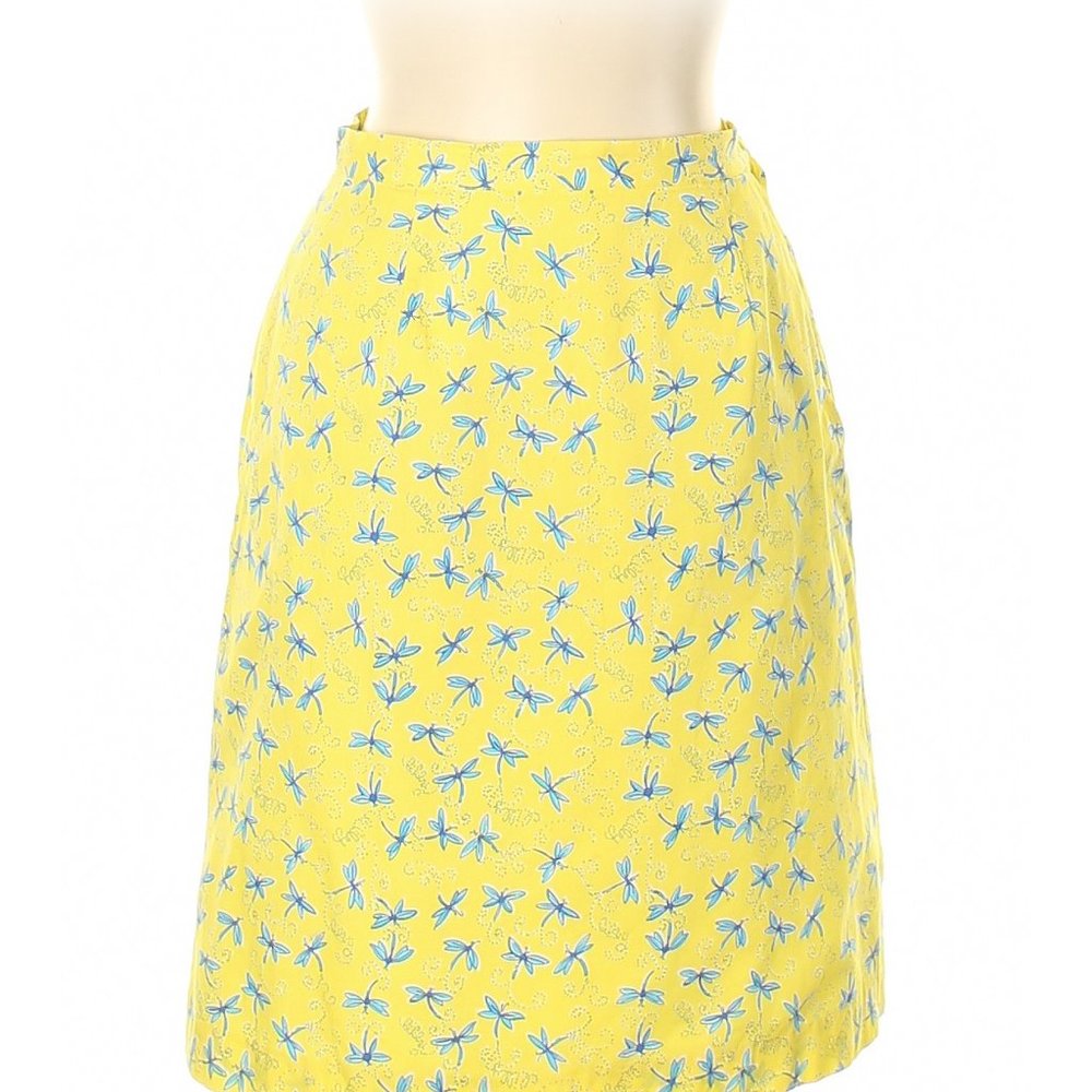 Lilly Pulitzer Yellow Print Casual Skirt, 10